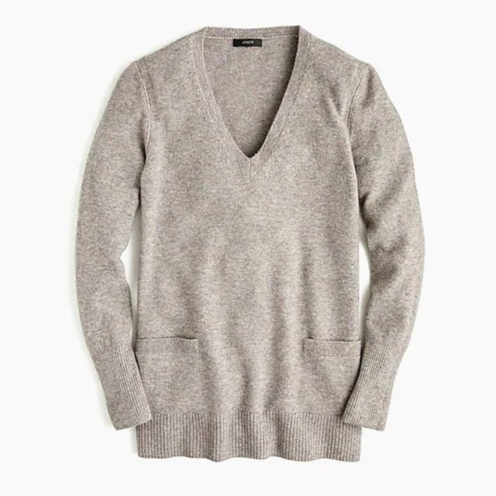 V-neck front-pocket tunic sweater in supersoft yarn Item H5830 - Picture 1 of 1